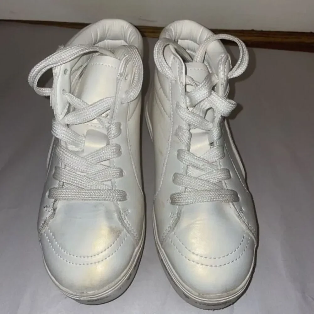 Justice Sport White High Top Sneakers‎ White/Reflective Silver Size 13